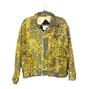 Vintage Baroque Leopard Silk Bomber Jacket | East West Versace Style 90s Small